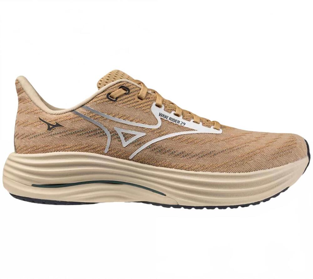 NEW MIZUNO men's wave rider 29 running shoes in curd whey white